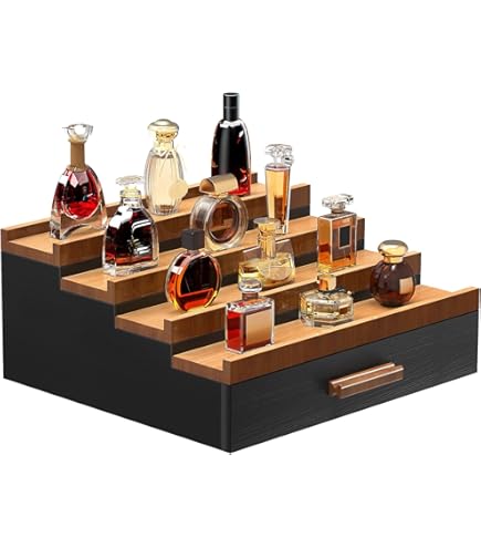 Amazon.com: Zaldia Wooden Cologne Organizer for Men 4 Tier of